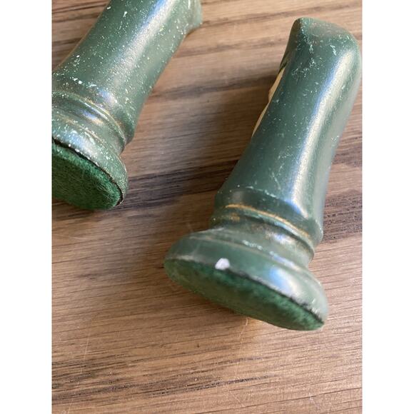 Vintage Midcentury Medieval Duncan Ceramic Hand Painted Chess Pieces Bishops - Picture 3 of 5